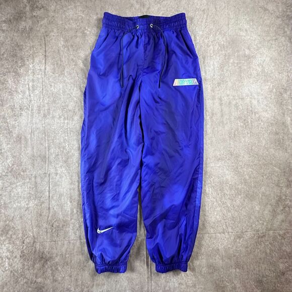 Nike Windbreaker Pants Adult XS Blue Holographic Logo Gradient Stretch Active - Picture 1 of 11